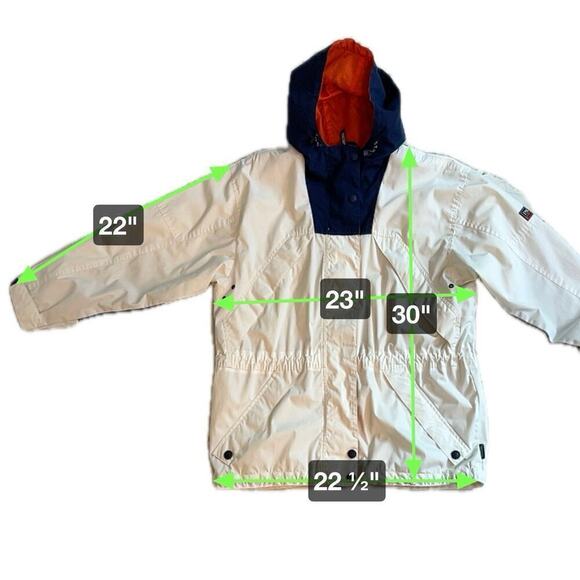 Pacific Trail Outerwear Unisex Utility Jacket Size L White/Navy/Orange Zip Hood - Picture 10 of 15